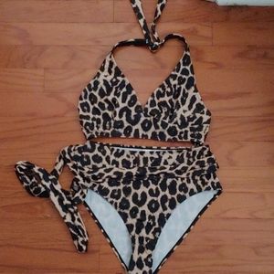 Brown leopard swimsuits